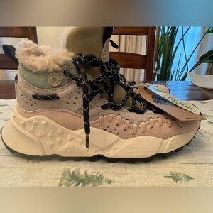 Flower Mountain Kotetsu Teddy Women's Sneaker Shoes gray pink 38 US 7.5